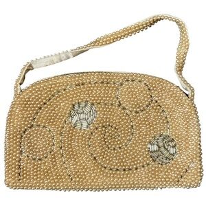 Vintage Japanese Made Ivory Beaded Art Deco Purse/Evening Bag/Clutch